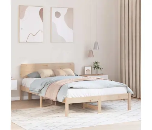 Gultas Rāmis Ar Galvgali 120X190 Cm No Priedes Masīvkoka Vidaxl