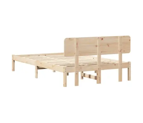 Gultas Rāmis Ar Galvgali 120X190 Cm No Priedes Masīvkoka Vidaxl