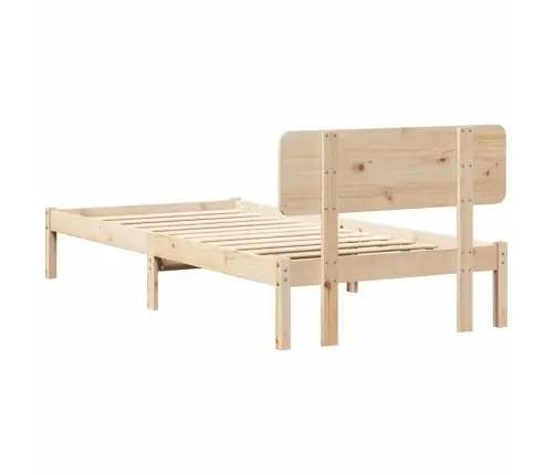 Gultas Rāmis Ar Galvgali 90X190 Cm No Priedes Masīvkoka Vidaxl