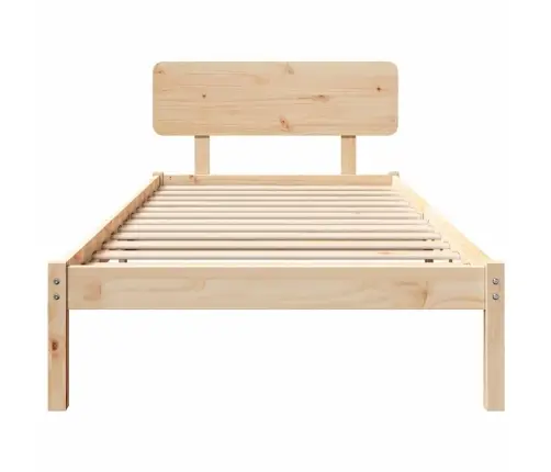 Gultas Rāmis Ar Galvgali 90X190 Cm No Priedes Masīvkoka Vidaxl