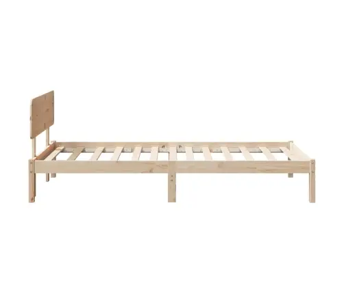 Gultas Rāmis Ar Galvas Dēli 75X190 Cm No Cietā Priedes Koka Vidaxl