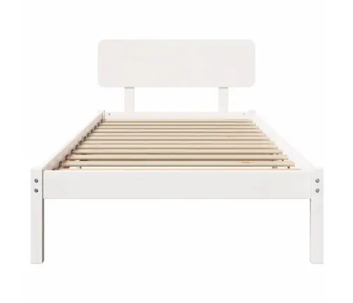 Voodi Raam Peaga Valge 75 X 190 Cm Tahke Mänd