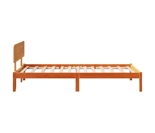 Gultas Rāmis Ar Galvas Balstu Vaskoti Brūnā Krāsā 75X190 Cm No Cietā Priedes Koka Vidaxl