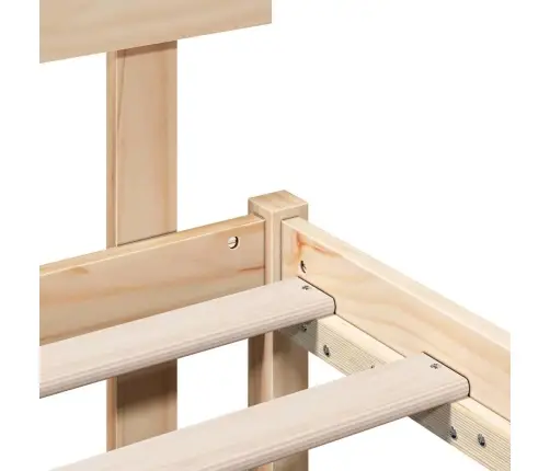 Gultas Rāmis Ar Galvgali 80X200 Cm Cietā Koka Priede Vidaxl