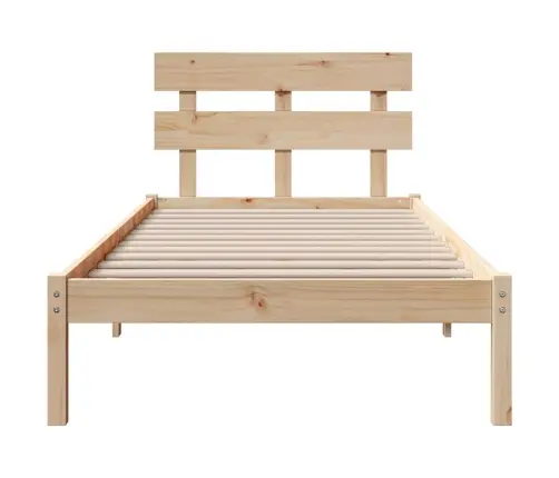 Gultas Rāmis Ar Galvgali 80X200 Cm Cietā Koka Priede Vidaxl