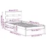 Gultas Rāmjis Ar Galvgalis Balts 80X200 Cm Solidā Koka Priedes Vidaxl