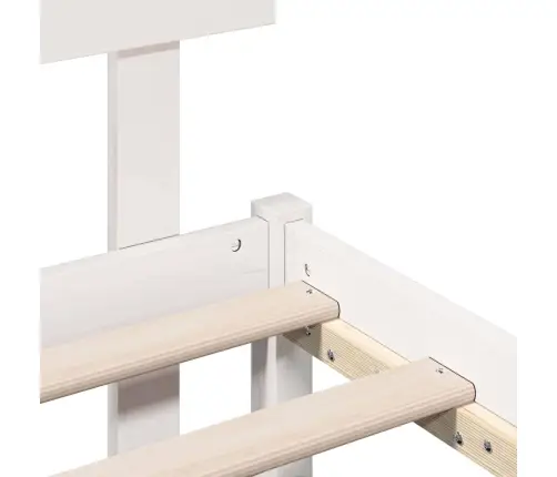 Gultas Rāmis Ar Galvgaldiņu Balts 75X190 Cm Cietas Koka Priedes Vidaxl