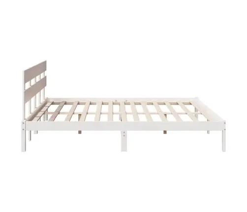 Lovos Rėmas Balta 200 X 200 Cm Pušies Medienos Masyvas