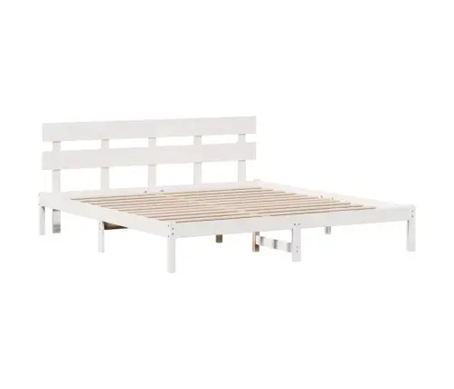 Gultņu Rāmis Ar Galvgalu Balts 180X200 Cm Ciedra Koks Vidaxl