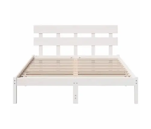 Lovos Rėmas Balta 160 X 200 Cm Pušies Medienos Masyvas