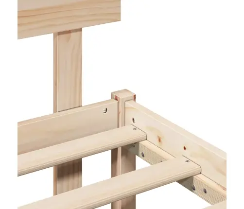 Gultas Rāmis Ar Galvgali 120X200 Cm Cieta Priedes Koks Vidaxl