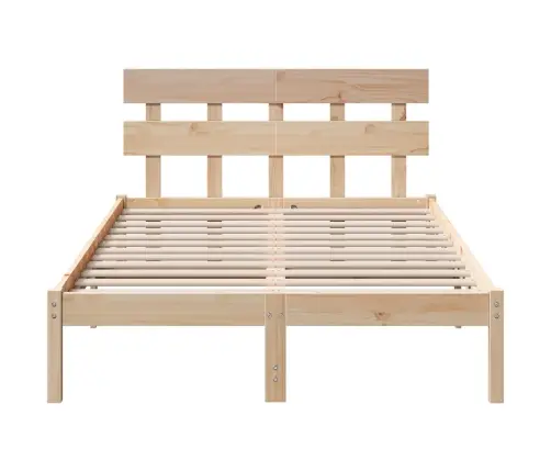 Gultas Rāmis Ar Galvgali 120X200 Cm Cieta Priedes Koks Vidaxl