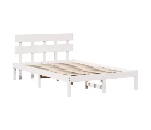 Lovos Rėmas Balta 120 X 200 Cm Pušies Medienos Masyvas