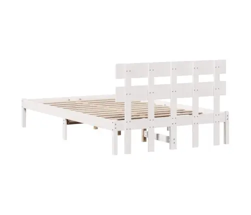 Lovos Rėmas Balta 120 X 200 Cm Pušies Medienos Masyvas