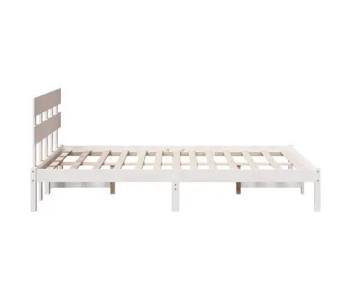 Lovos Rėmas Balta 120 X 200 Cm Pušies Medienos Masyvas