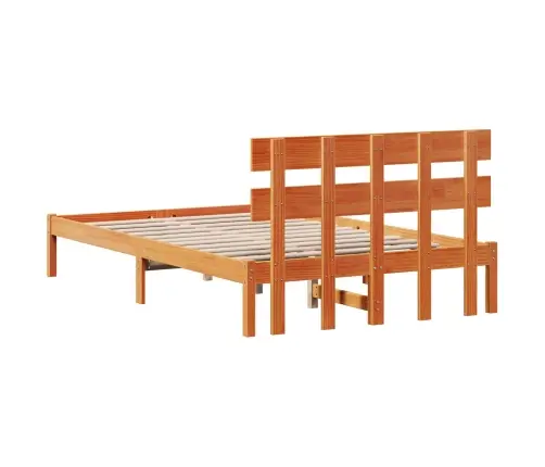 Voodi Raam Peaga Pruun 120 X 200 Cm Männipuit