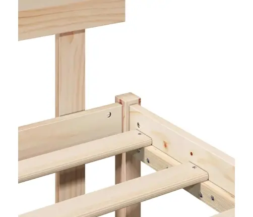 Lovos Rėmas Ruda 140 X 190 Cm Pušies Medienos Masyvas