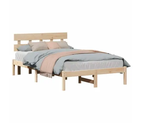 Lovos Rėmas Ruda 140 X 190 Cm Pušies Medienos Masyvas