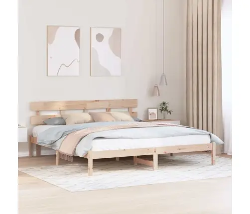 Lovos Rėmas Ruda 180 X 200 Cm Pušies Medienos Masyvas