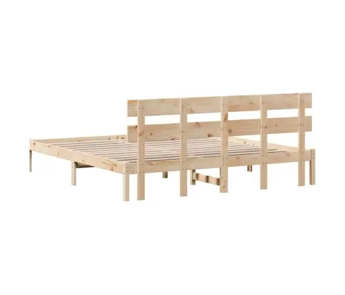 Lovos Rėmas Ruda 180 X 200 Cm Pušies Medienos Masyvas