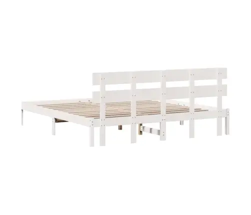 Lovos Rėmas Balta 180 X 200 Cm Pušies Medienos Masyvas