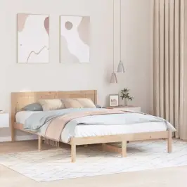 Gultas Rāmis Brūna 150 X 200 Cm Priedes Masīvkoks Vidaxl Gultas Rāmis Brūna 150 X 200 Cm Priedes Masīvkoks Vidaxl