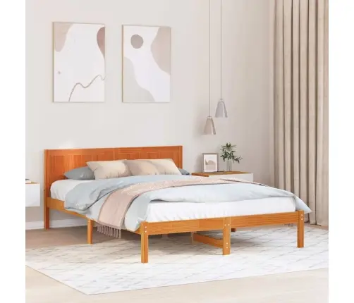 Voodi Raam Pruun 150 X 200 Cm Männipuit