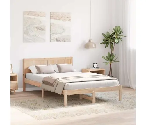 Gultas Rāmis Brūna 140 X 190 Cm Priedes Masīvkoks Vidaxl