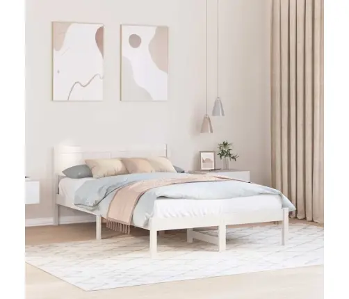 Lovos Rėmas Balta 120 X 190 Cm Pušies Medienos Masyvas