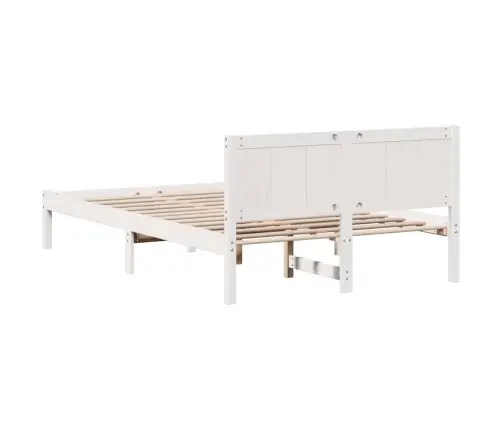 Lovos Rėmas Balta 120 X 190 Cm Pušies Medienos Masyvas