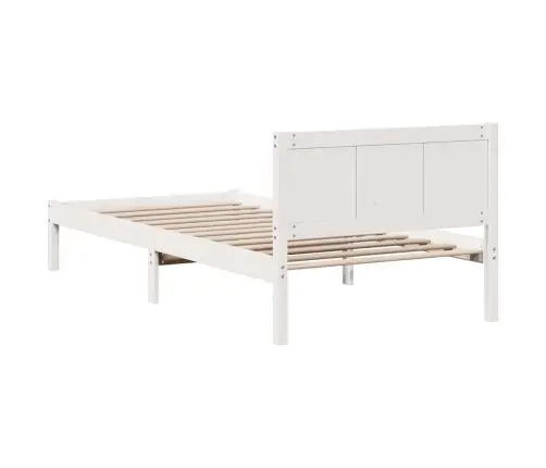 Voodi Raam Valge 90 X 200 Cm Männipuit