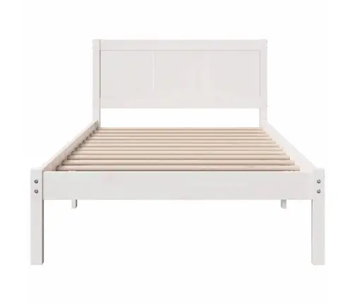 Lovos Rėmas Balta 100 X 200 Cm Pušies Medienos Masyvas