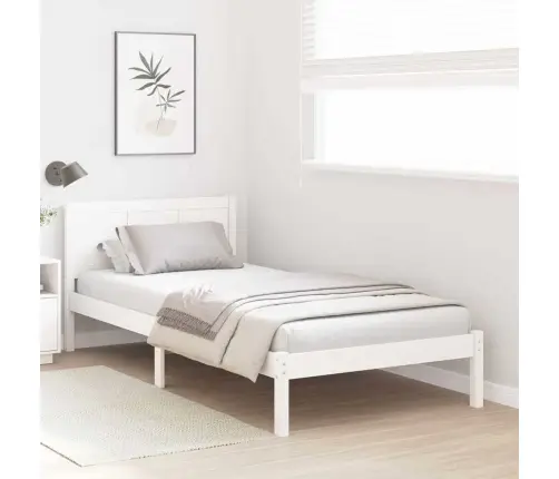 Voodi Raam Valge 90 X 190 Cm Männipuit