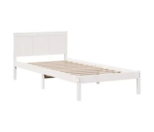 Lovos Rėmas Balta 75 X 190 Cm Pušies Medienos Masyvas