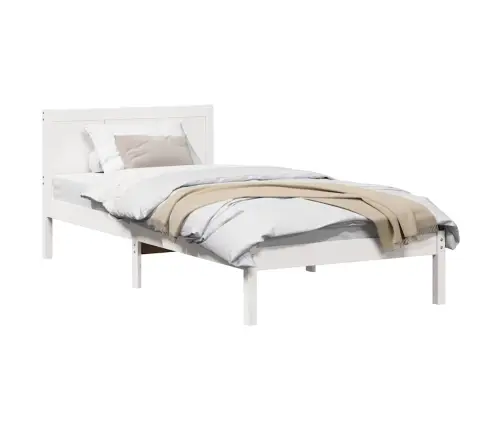 Lovos Rėmas Balta 75 X 190 Cm Pušies Medienos Masyvas