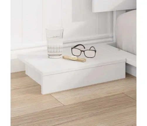 Grīdas Gultas Rāmis Ar Nakts Skapīšiem Balts 200X200Cm Ciets Koks Vidaxl