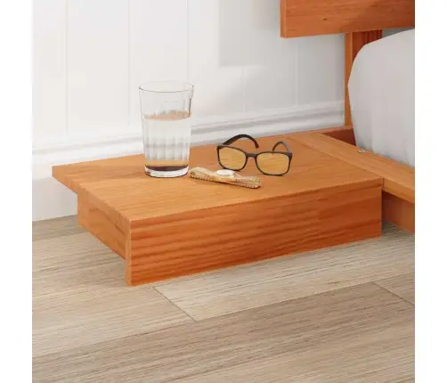 Grīdas Gultas Rāmis Ar Naktsgaldiņiem Vaska Brūns 200X200Cm Masīvkoks Vidaxl