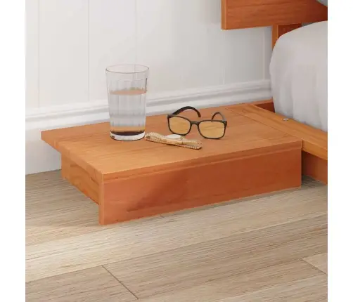 Grīdas Gultas Rāmis Ar Naktsgaldiņiem Vasks Brūns 120X200Cm Masīvkoks Vidaxl