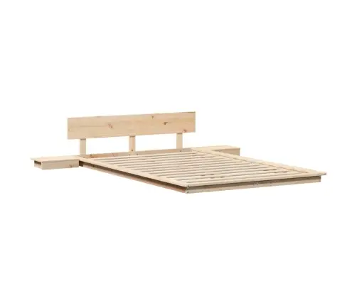 Grīdas Gultas Rāmis Ar Naktsgaldiem 120X190Cm Masīvkoks Vidaxl