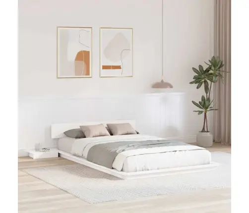 Voodi Raam Valge 120 X 190 Cm Puit