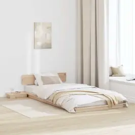 Voodi Raam Peaga Ladustamisega Pruun 90 X 200 Cm Puit