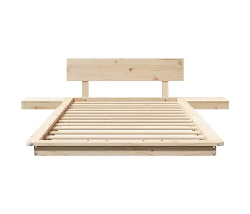 Grīdas Gultas Rāmis Ar Naktsgaldiņiem 80X200Cm Ciets Koks Vidaxl