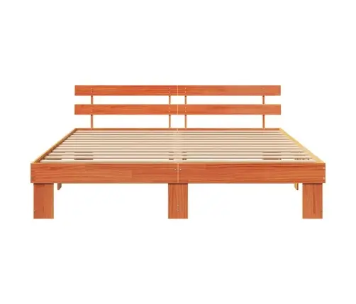 Gultas Rāmis Ar Galvgali Vaskota Brūna 200X200 Cm Masīvkoks Vidaxl