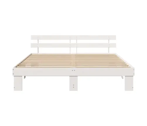 Voodi Raam Peaga Valge 180 X 200 Cm Tahke Mänd