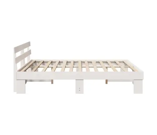 Voodi Raam Peaga Valge 180 X 200 Cm Tahke Mänd