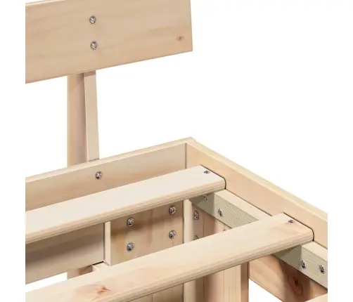 Gultas Rāmis Ar Galvgali 150X200 Cm Cieta Priedes Koks Vidaxl