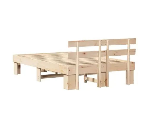 Gultas Rāmis Ar Galvgali 120X200 Cm Cietā Koka Priede Vidaxl