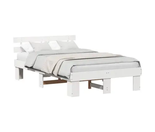 Lovos Rėmas Balta 120 X 200 Cm Kietos Pušies Mediena