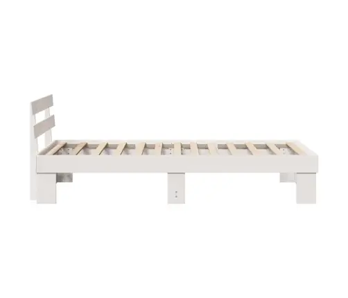 Gultas Rāmis Ar Galvgali Balts 90X200 Cm Cietais Koks Priedes Vidaxl