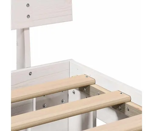 Gultas Rāmis Ar Atvilktni Balts 100 X 200 Cm Masīvkoka Priede Vidaxl